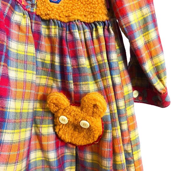 Cakewalk by OILILY Sz 8-10 Colorful Flannel and Fleece vest dress with leggings - Picture 5 of 16